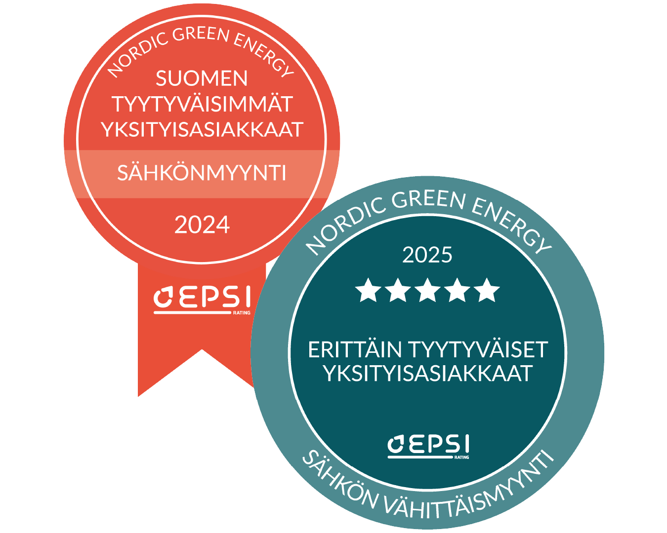 EPSI Rating -sertifikaatit, erittäin tyytyväiset sähkönmyyntiasiakkaat