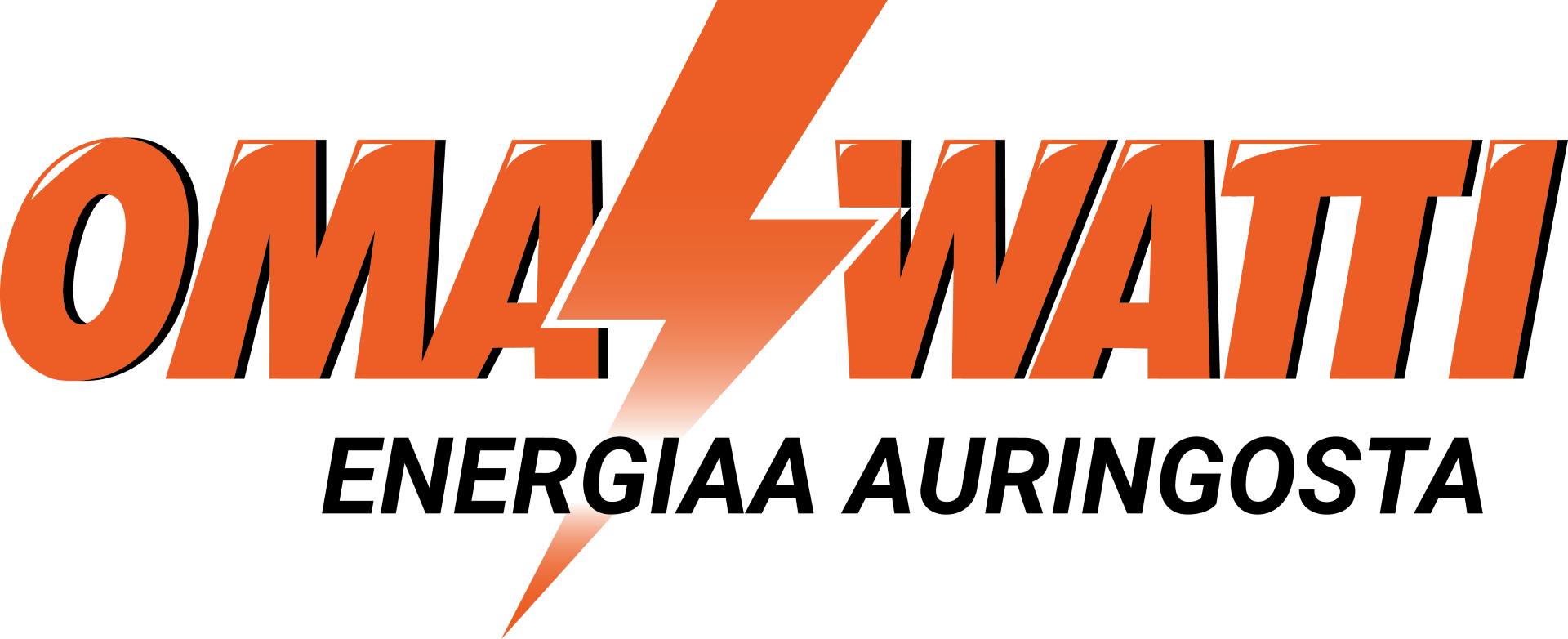 oma watti logo oranssilla ja teksti "energiaa auringosta"